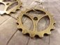 Preview: Uhrwerk Ohrringe Zahnrad Vintage Optik bronzefarbe